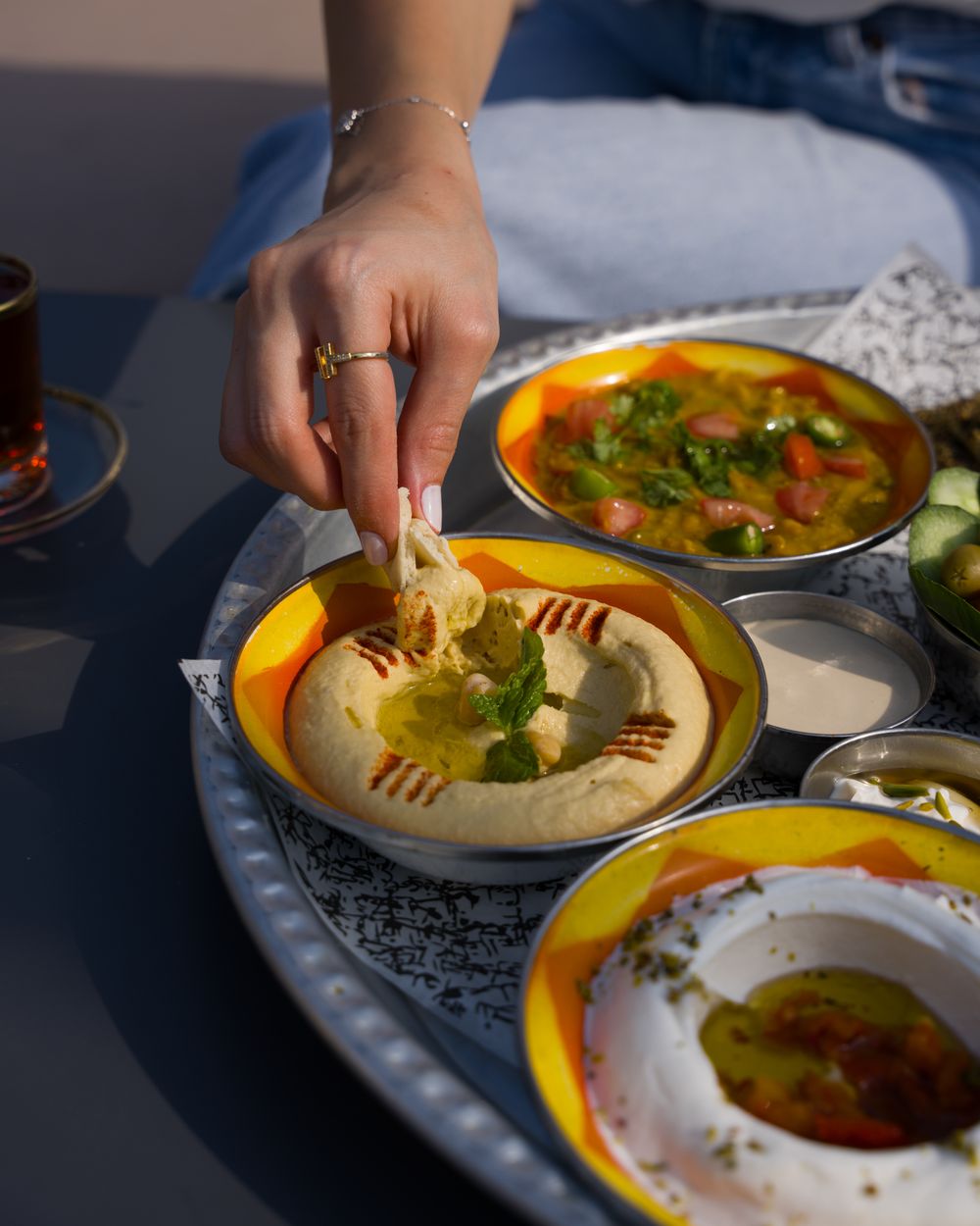 Falafel and hummus platter