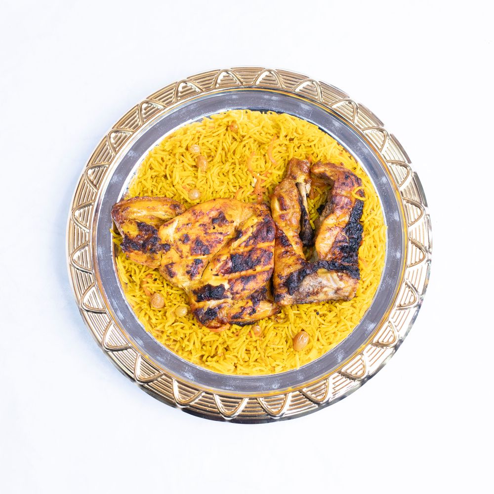 Jollof rice with grilled chicken