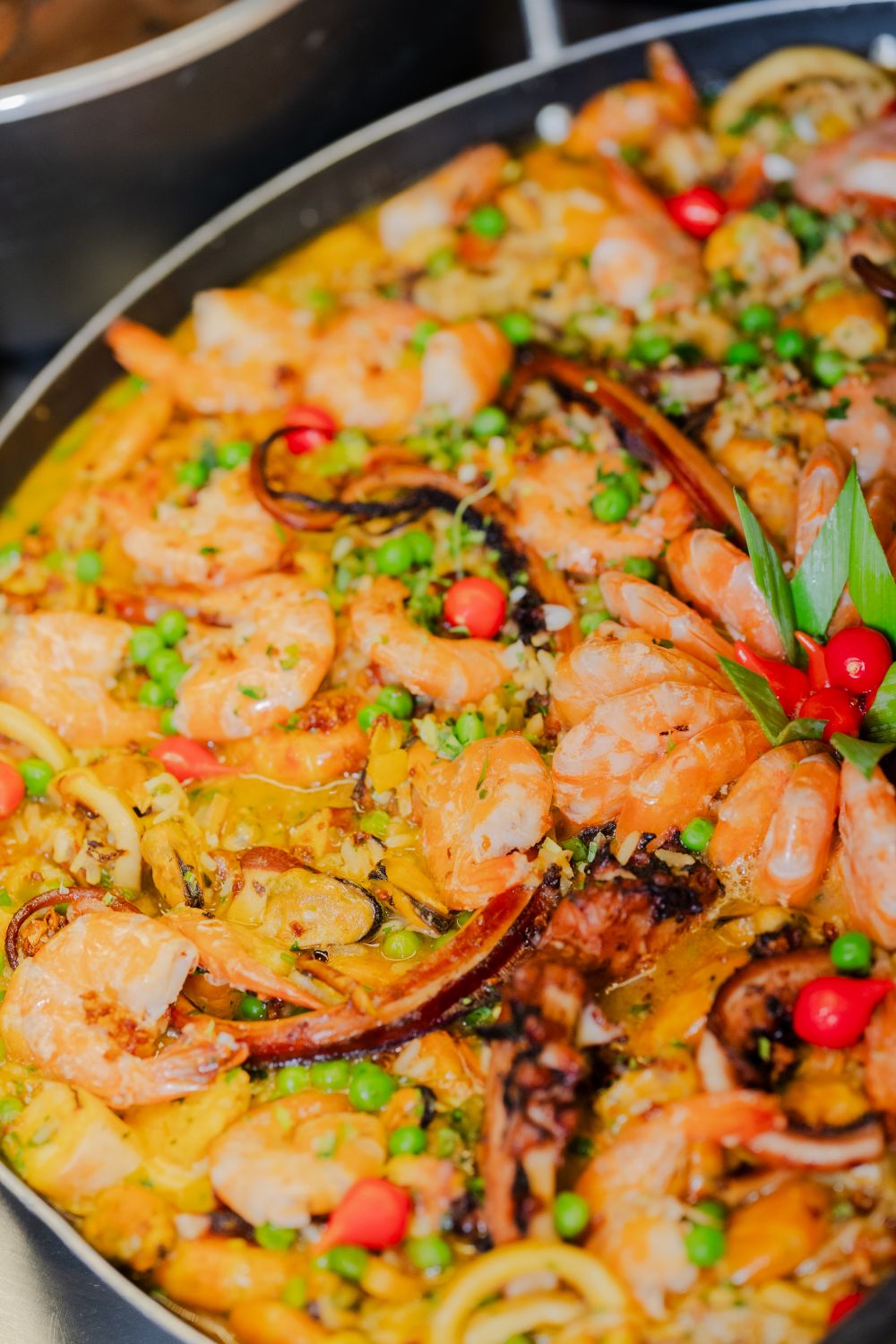 Shrimp and chorizo paella